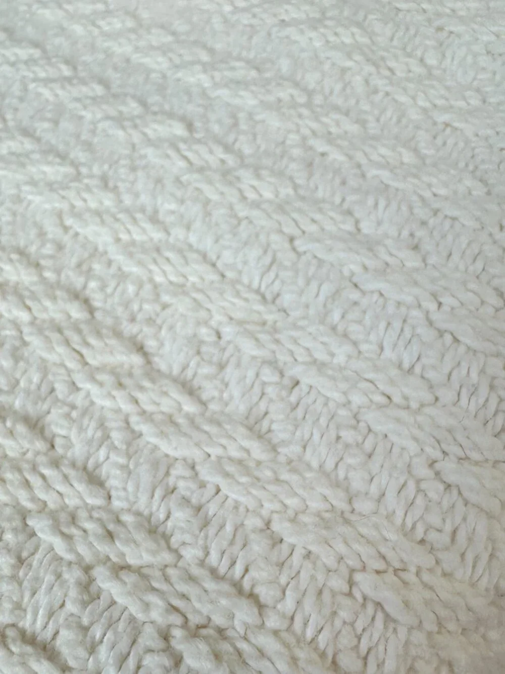 VTG Lauren Ralph Lauren Classic Off-white Cotton Herringbone Blanket Full/Queen